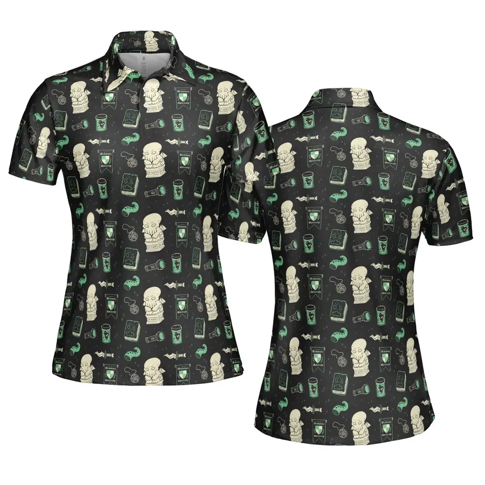 Cthulhu H.P Lovecraft Miskatonic University AOP Men/Women Polo Shirt - 5