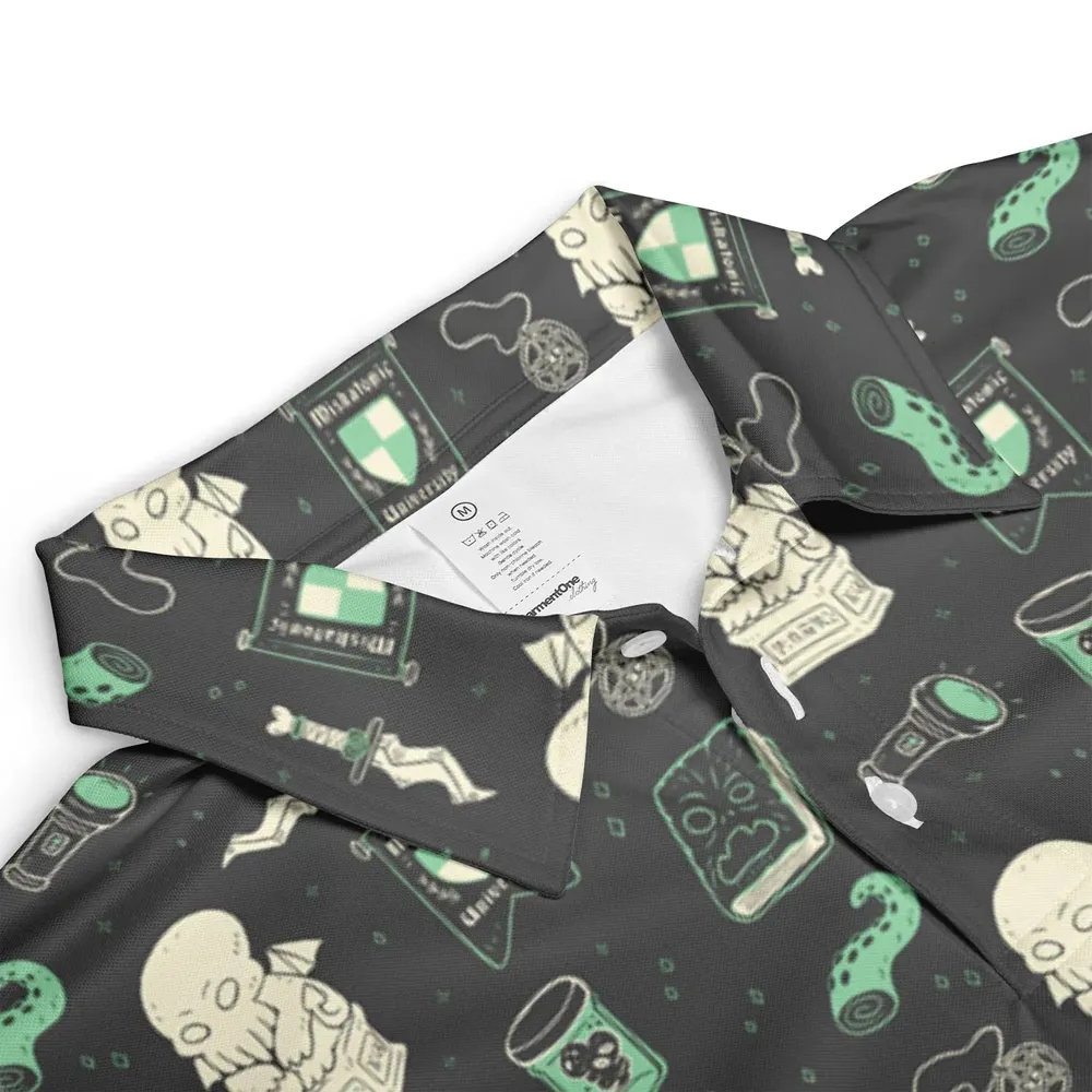 Cthulhu H.P Lovecraft Miskatonic University AOP Men/Women Polo Shirt - 3