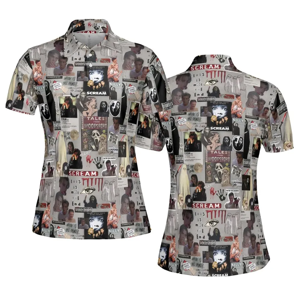 Crime Scene Scream Aesthetic Pattern AOP Men/Women Polo Shirt - 5