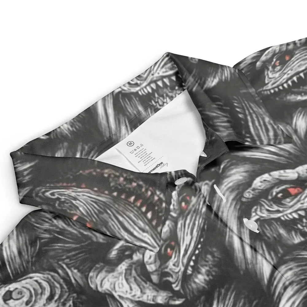 Critters Pattern Halloween AOP Men/Women Polo Shirt - 3