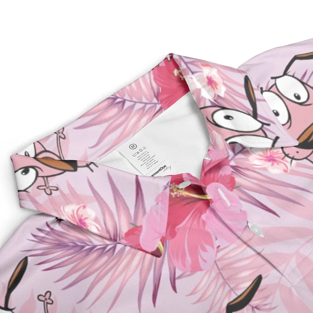 Courage the Cowardly Dog Floral Tropical AOP Men/Women Polo Shirt - 3