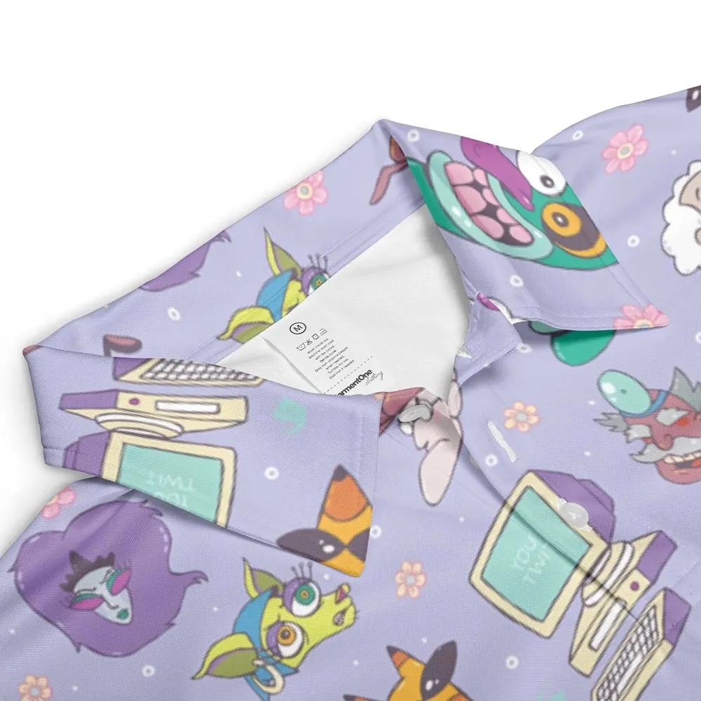 Courage the Cowardly Dog Characters Pattern AOP Men/Women Polo Shirt - 3