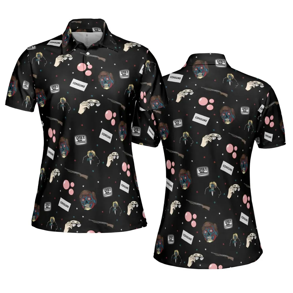 Consume They Live Patterns AOP Men/Women Polo Shirt - 5