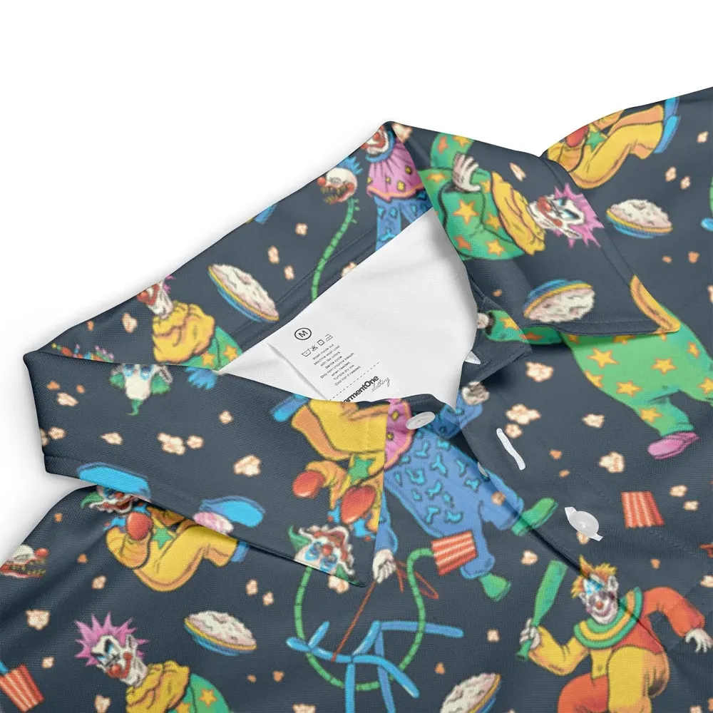 Clowns Popcorn Killer Klowns from Outer Space Pattern AOP Men/Women Polo Shirt - 3