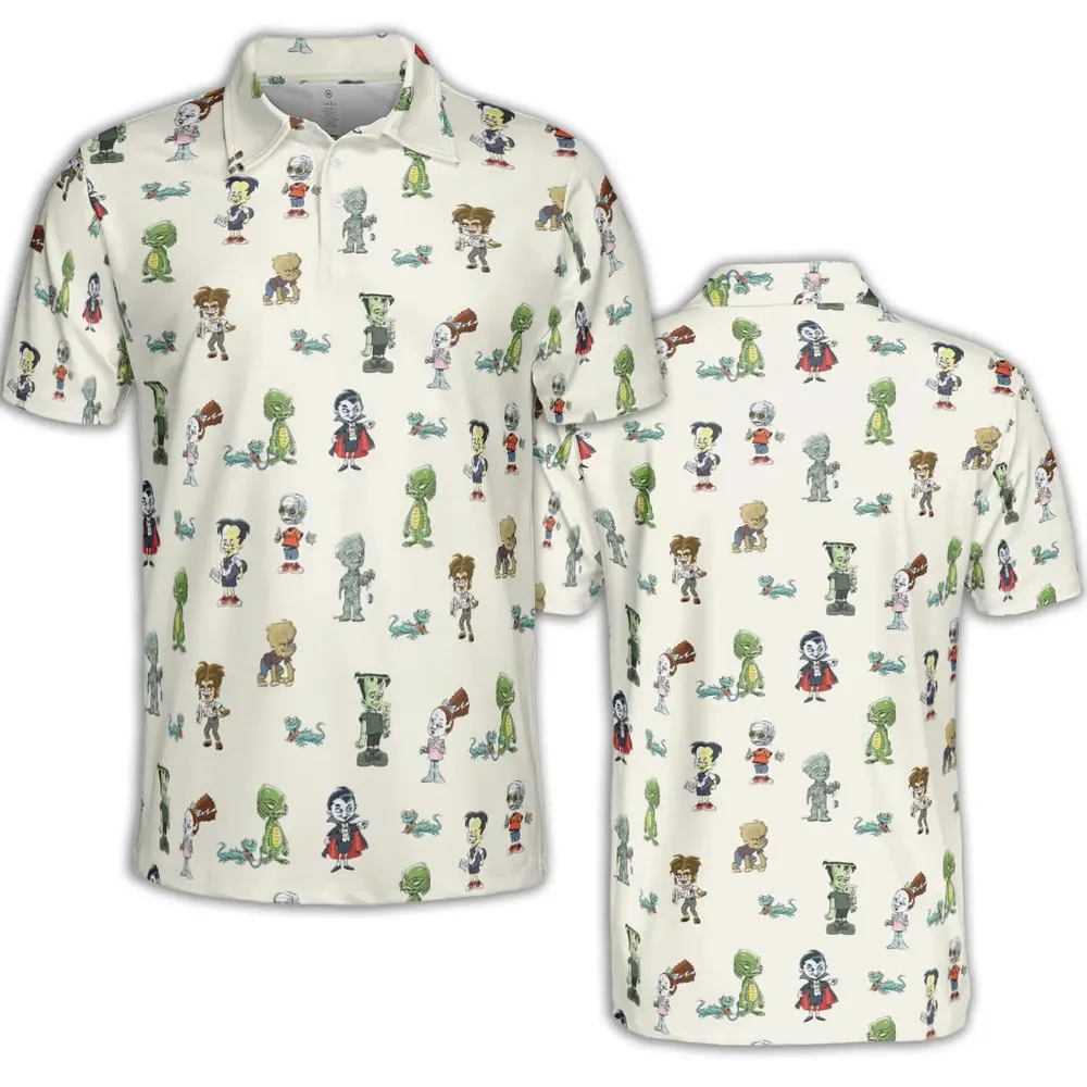 Classic Universal Monster Babies AOP Men/Women Polo Shirt - 2