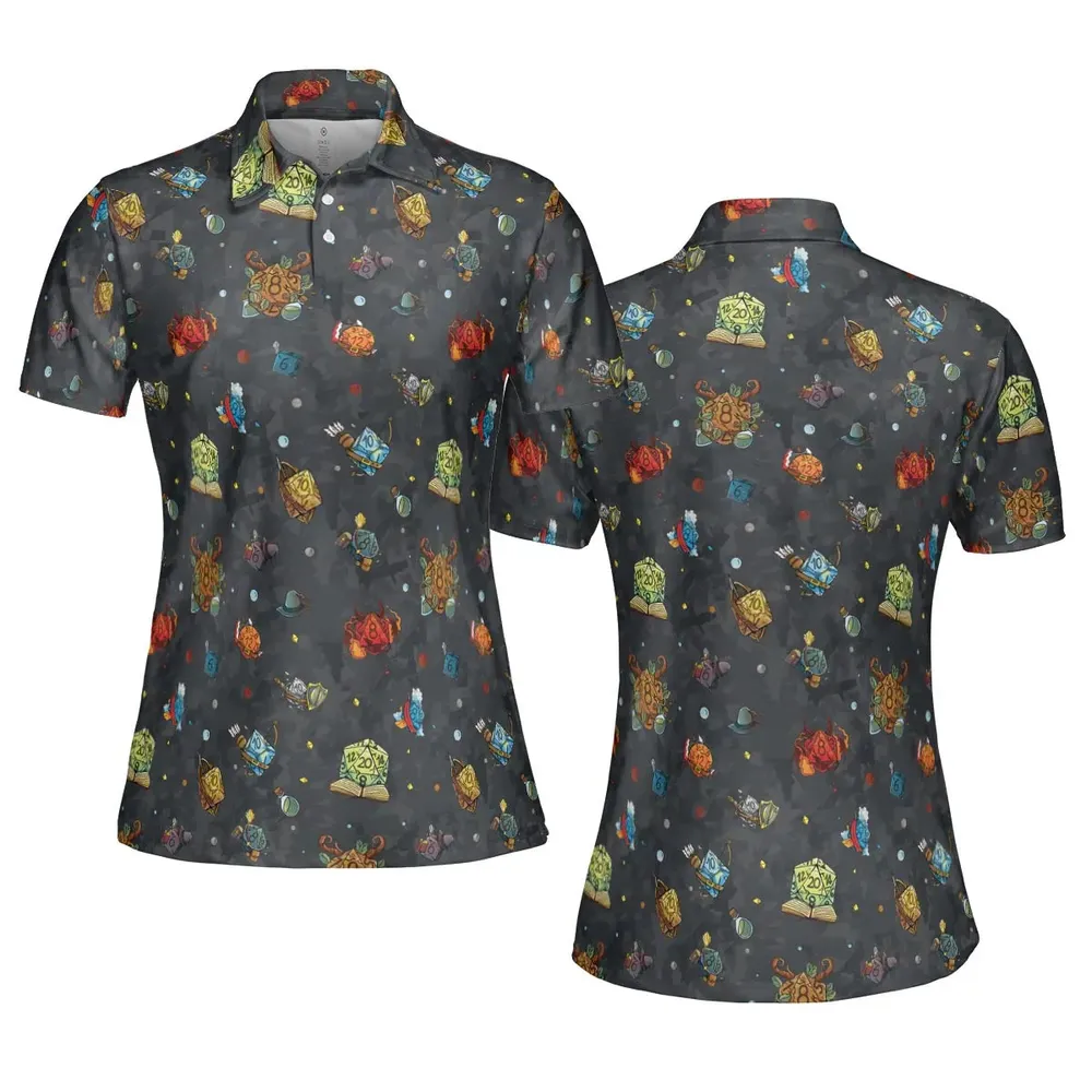 Class Dices DND Pattern AOP Men/Women Polo Shirt - 5
