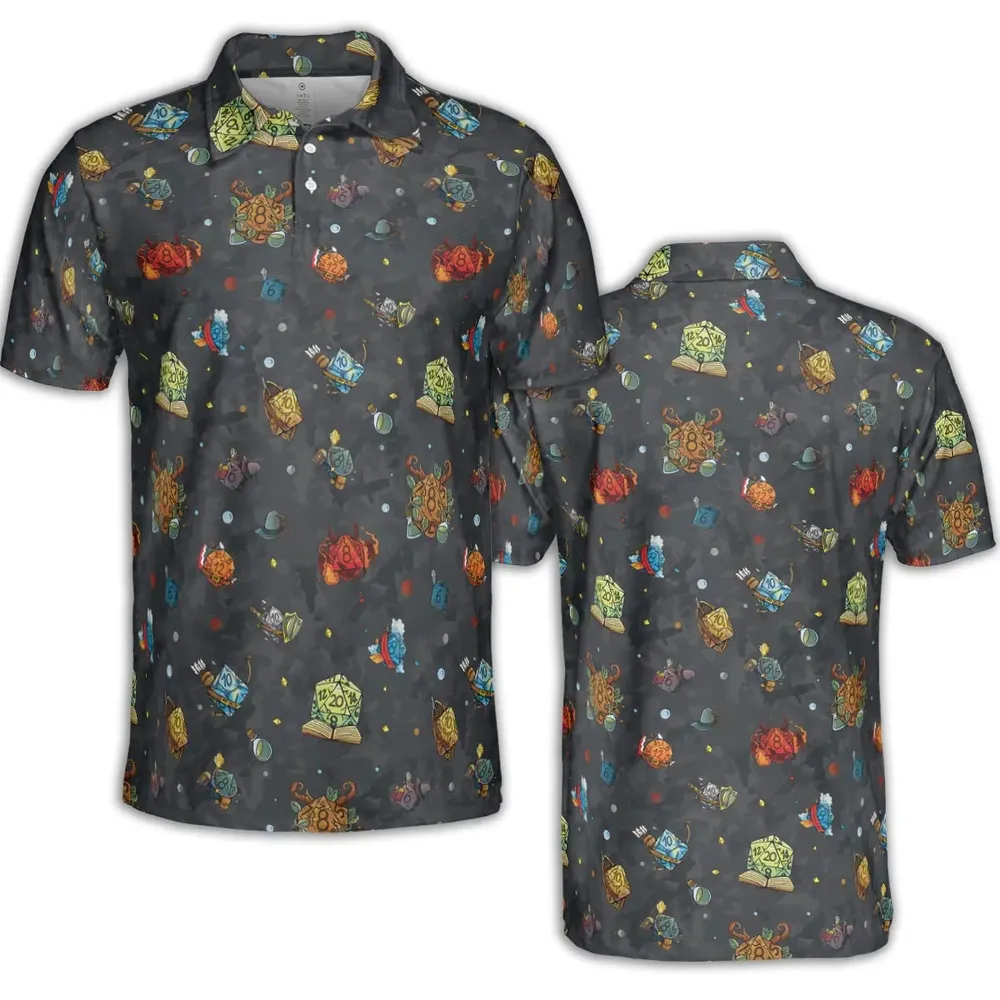 Class Dices DND Pattern AOP Men/Women Polo Shirt - 2