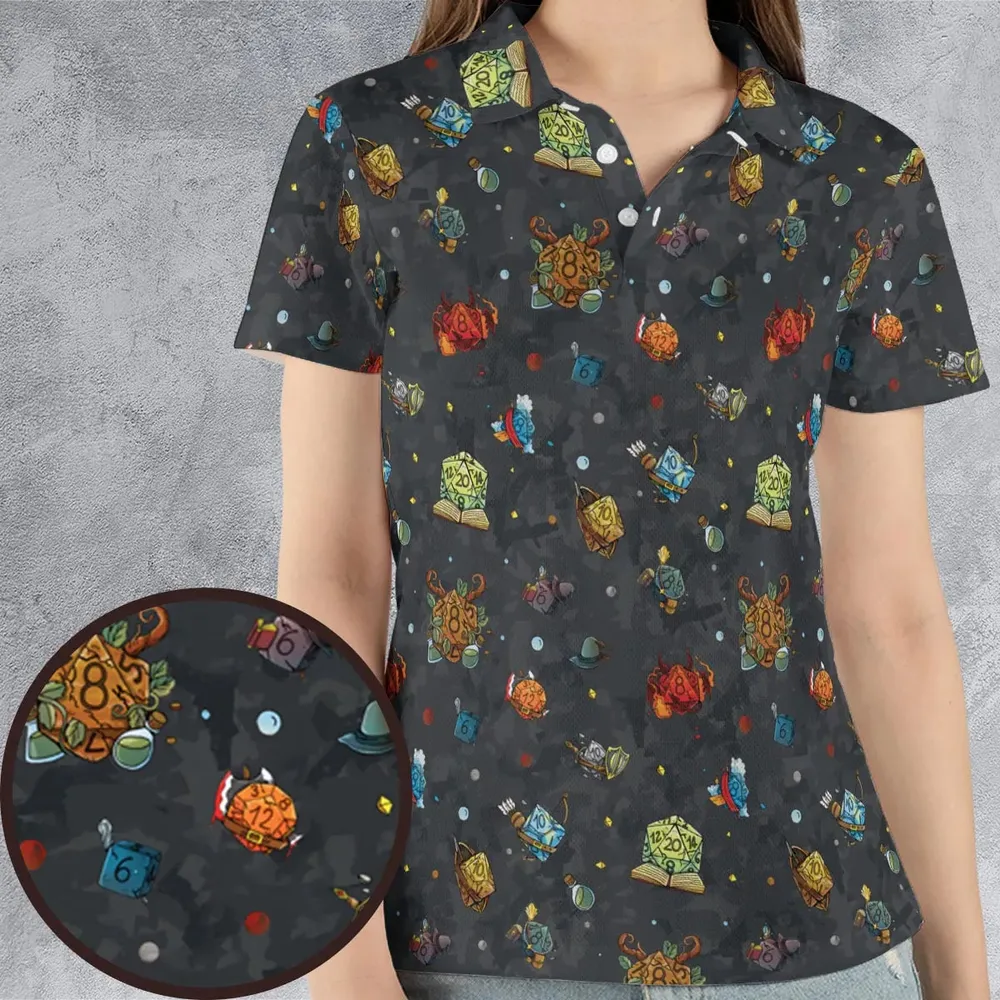 Class Dices DND Pattern AOP Men/Women Polo Shirt - 4