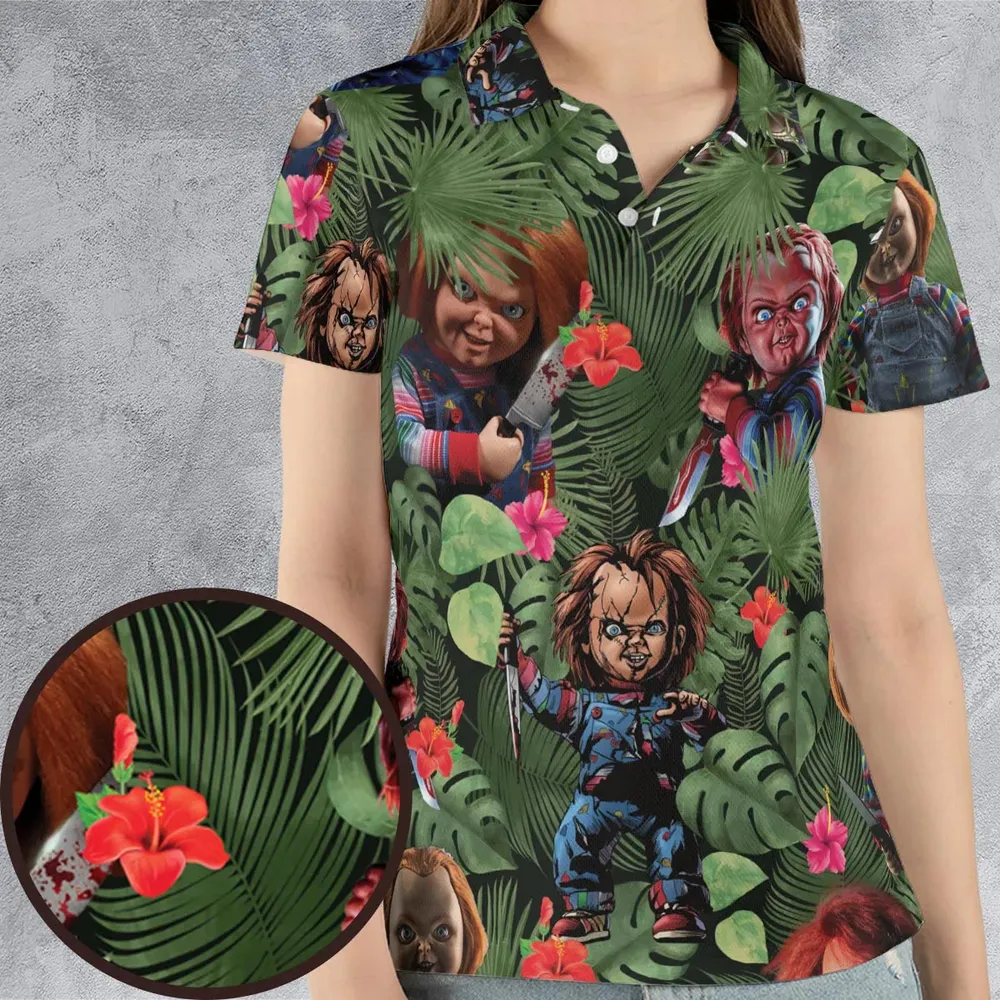 Chucky Just Wanna Have Fun AOP Men/Women Polo Shirt - 4