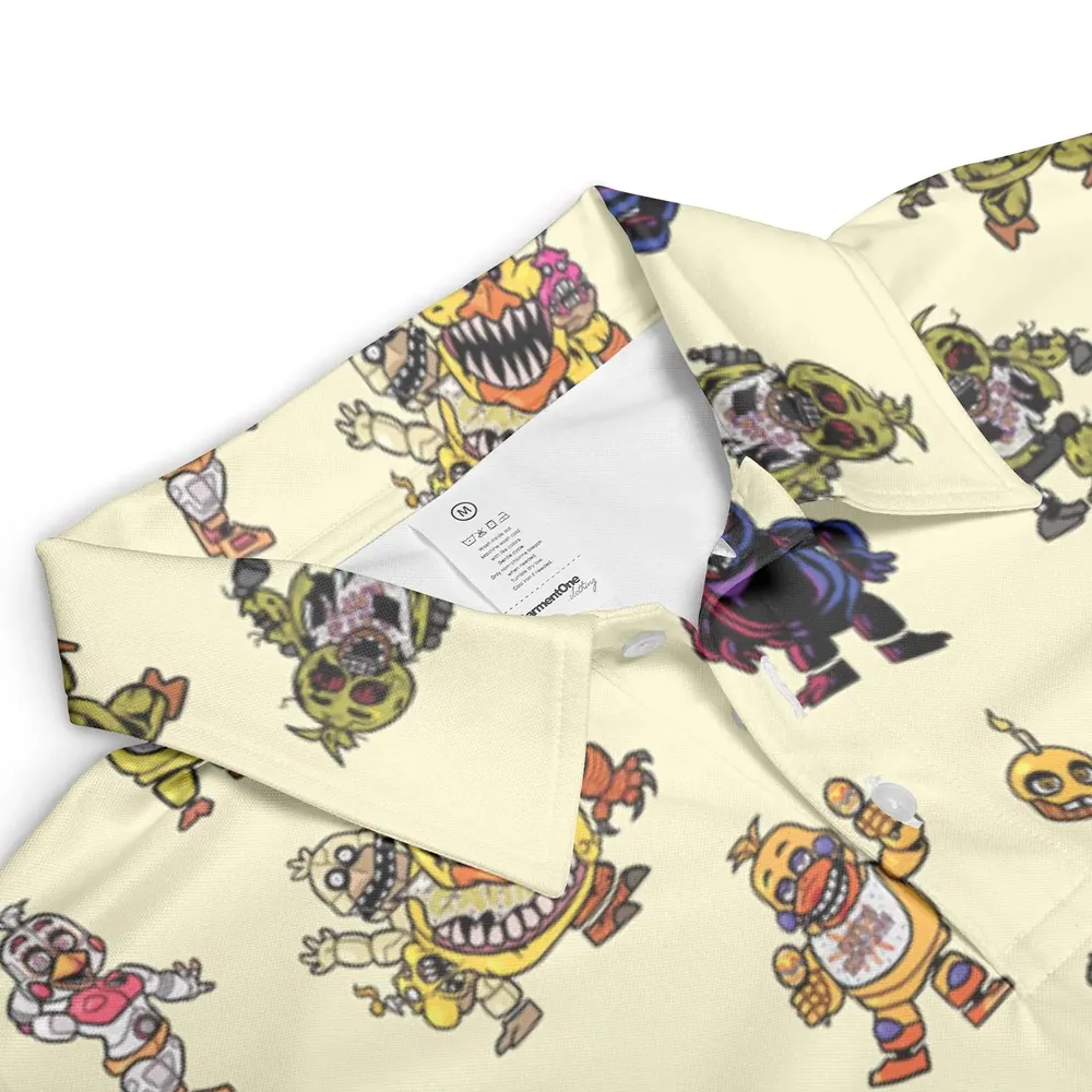 Chica Chicken Five Nights at Freddy's Pattern AOP Men/Women Polo Shirt - 3