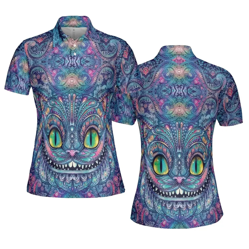 Cheshire Cat Alice In Wonderland AOP Men/Women Polo Shirt - 5