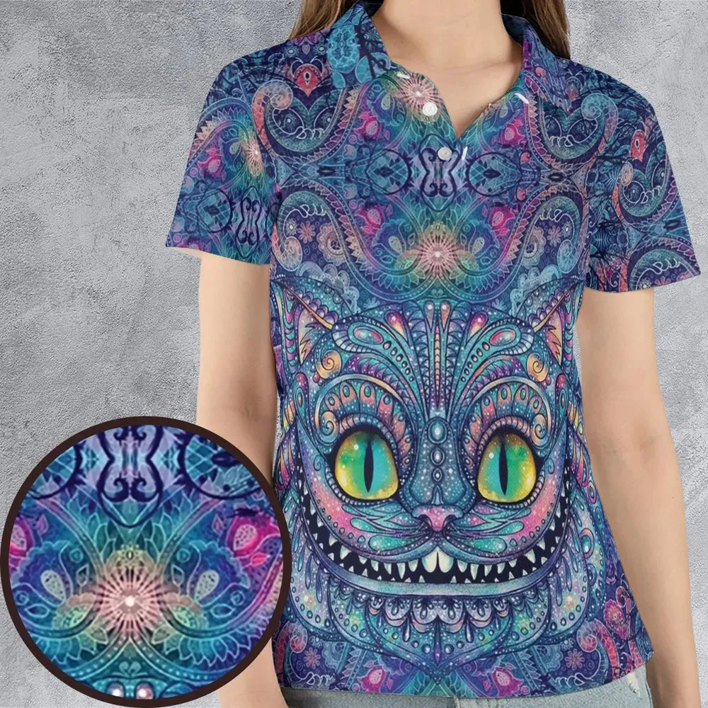 Cheshire Cat Alice In Wonderland AOP Men/Women Polo Shirt - 4