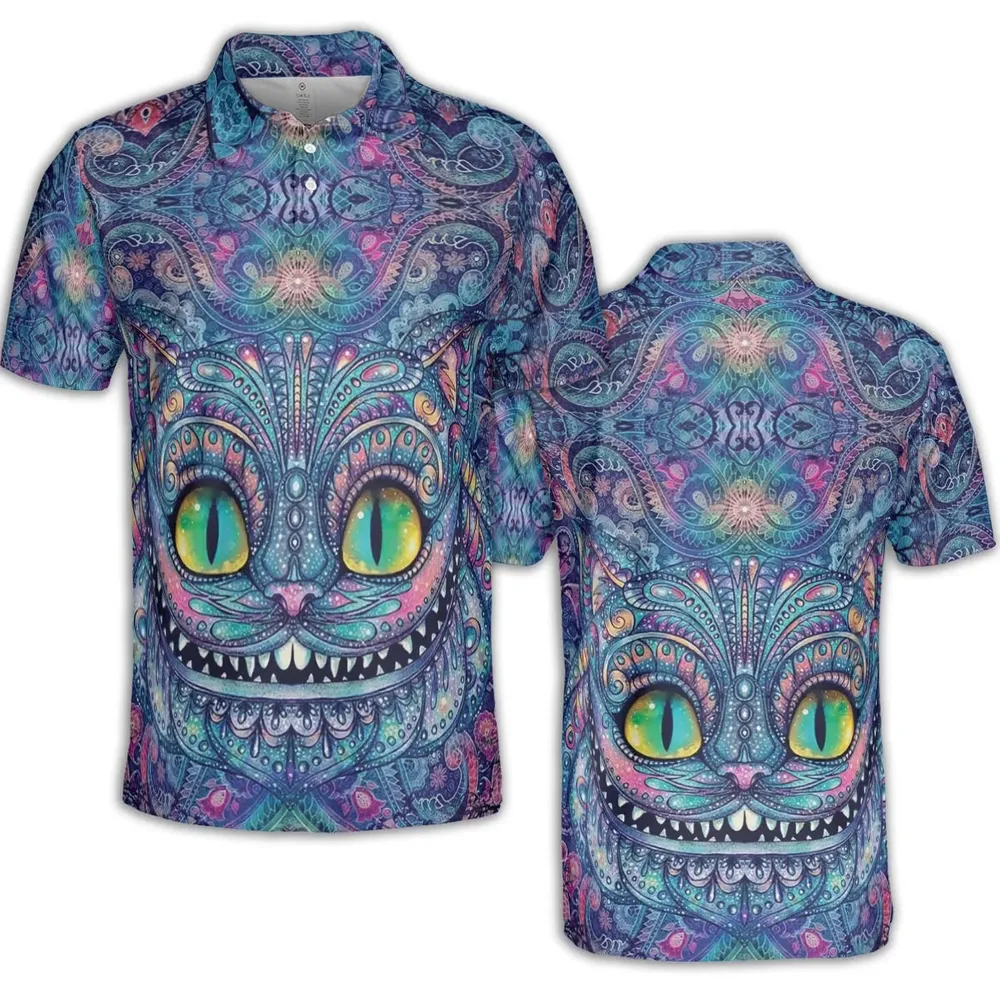 Cheshire Cat Alice In Wonderland AOP Men/Women Polo Shirt - 2