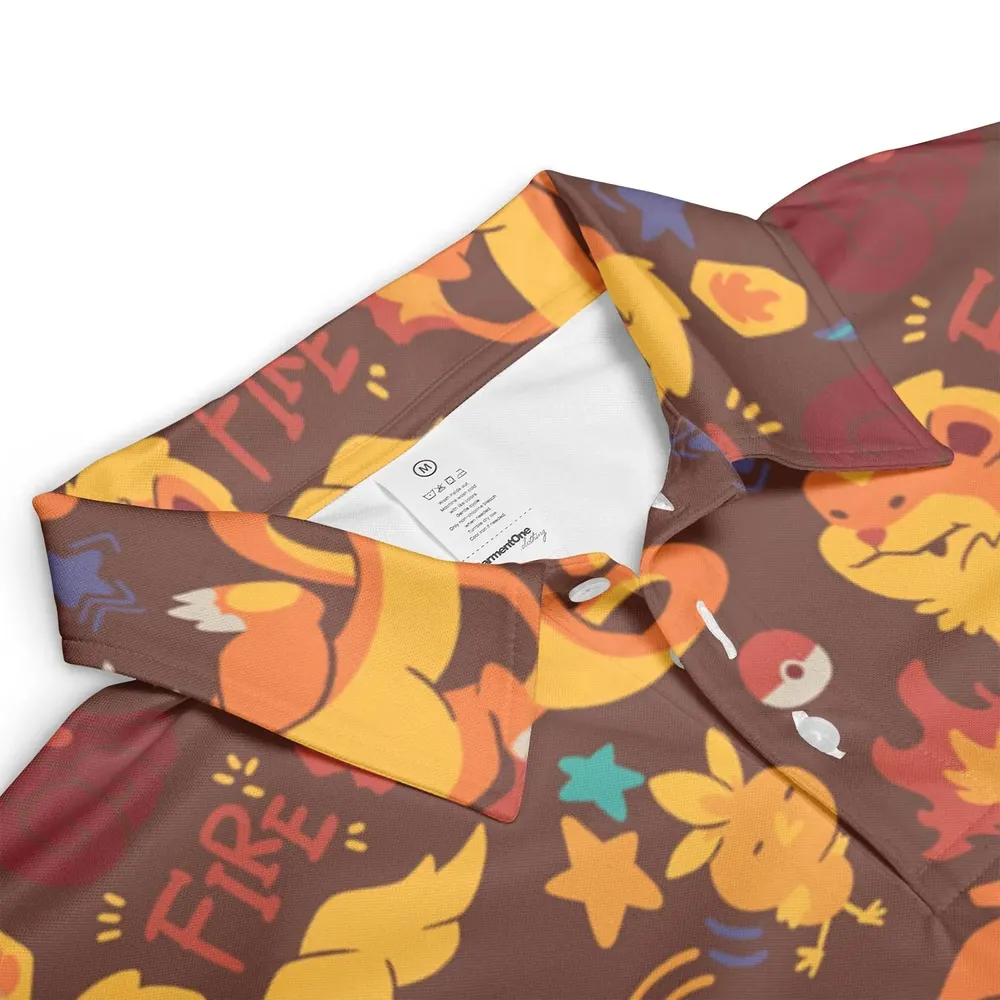 Charizard Arcanine Torchic Fire Pokemon AOP Men/Women Polo Shirt - 3
