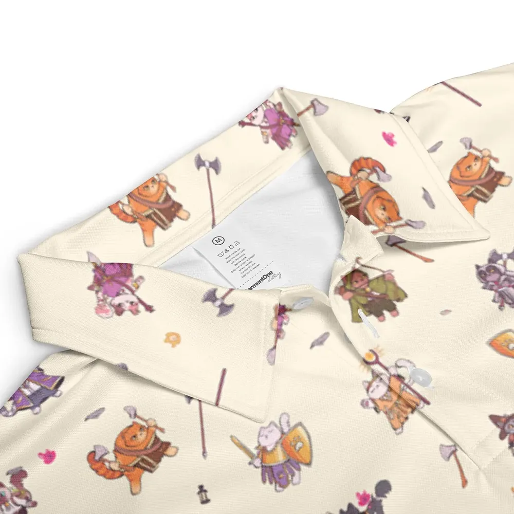 Cats In DnD Pattern AOP Men/Women Polo Shirt - 3