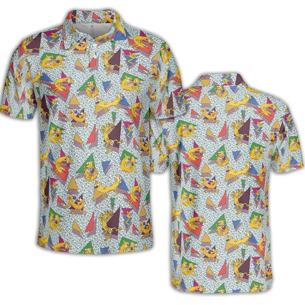 Catdog 90s Cartoon Pattern AOP Men/Women Polo Shirt - 2