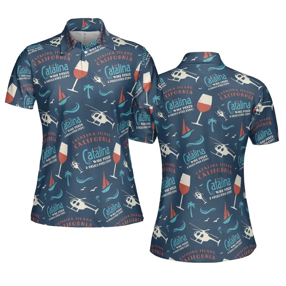 Catalina Wine Mixer Pattern AOP Men/Women Polo Shirt - 5