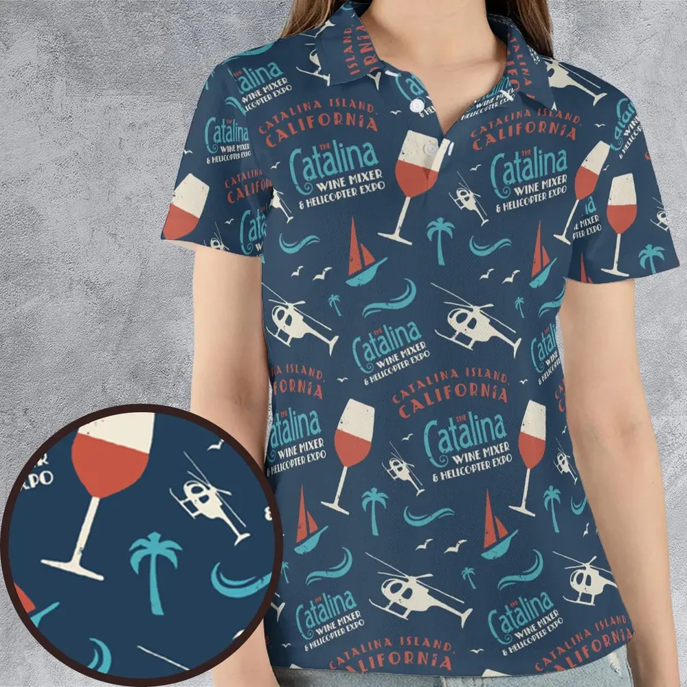 Catalina Wine Mixer Pattern AOP Men/Women Polo Shirt - 4