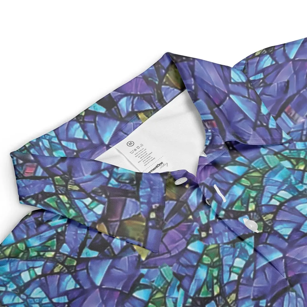 Cat Stained Glass AOP Men/Women Polo Shirt - 3