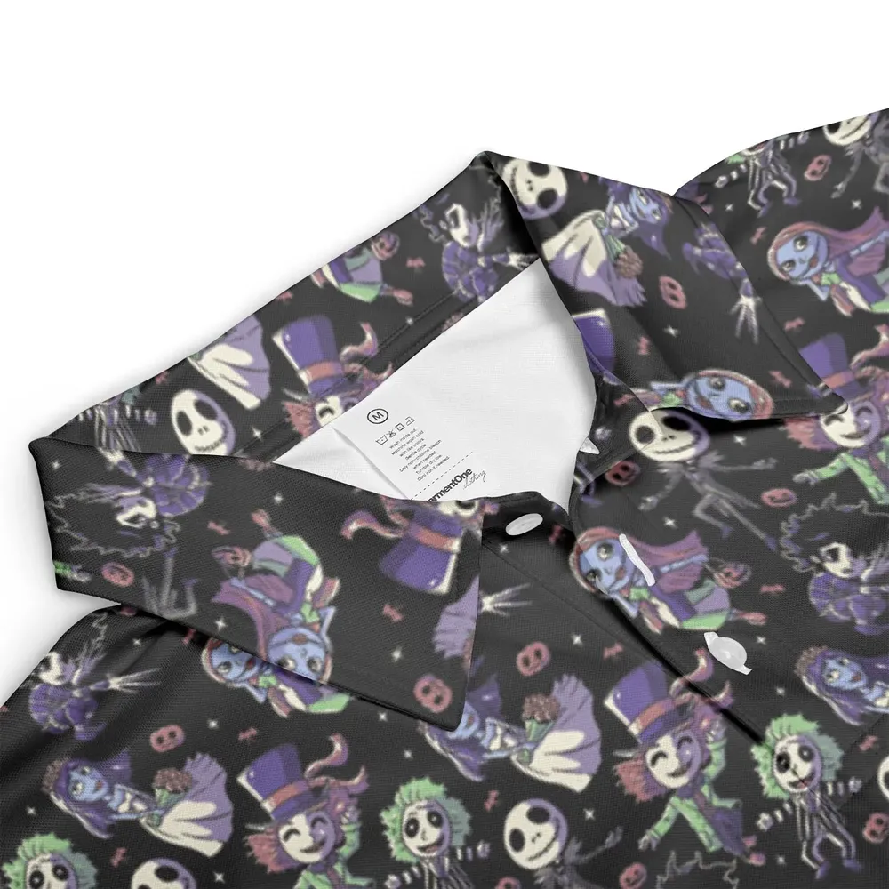 Buttons Characters Pattern AOP Men/Women Polo Shirt - 3