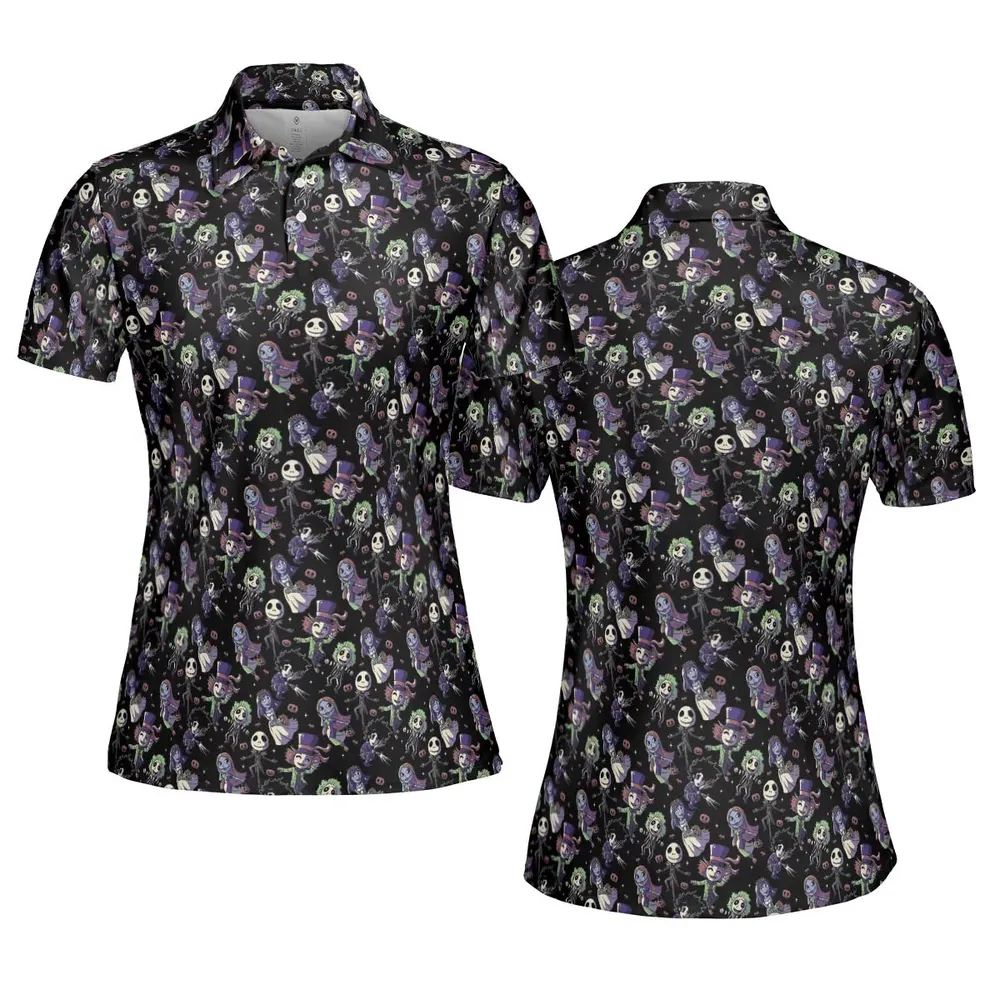 Buttons Characters Pattern AOP Men/Women Polo Shirt - 5
