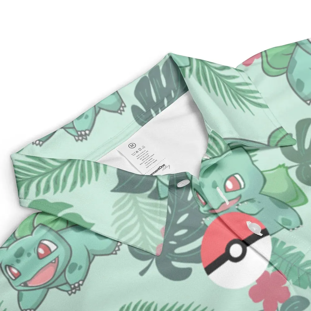 Bulbasaur Pokemon Pattern AOP Men/Women Polo Shirt - 3