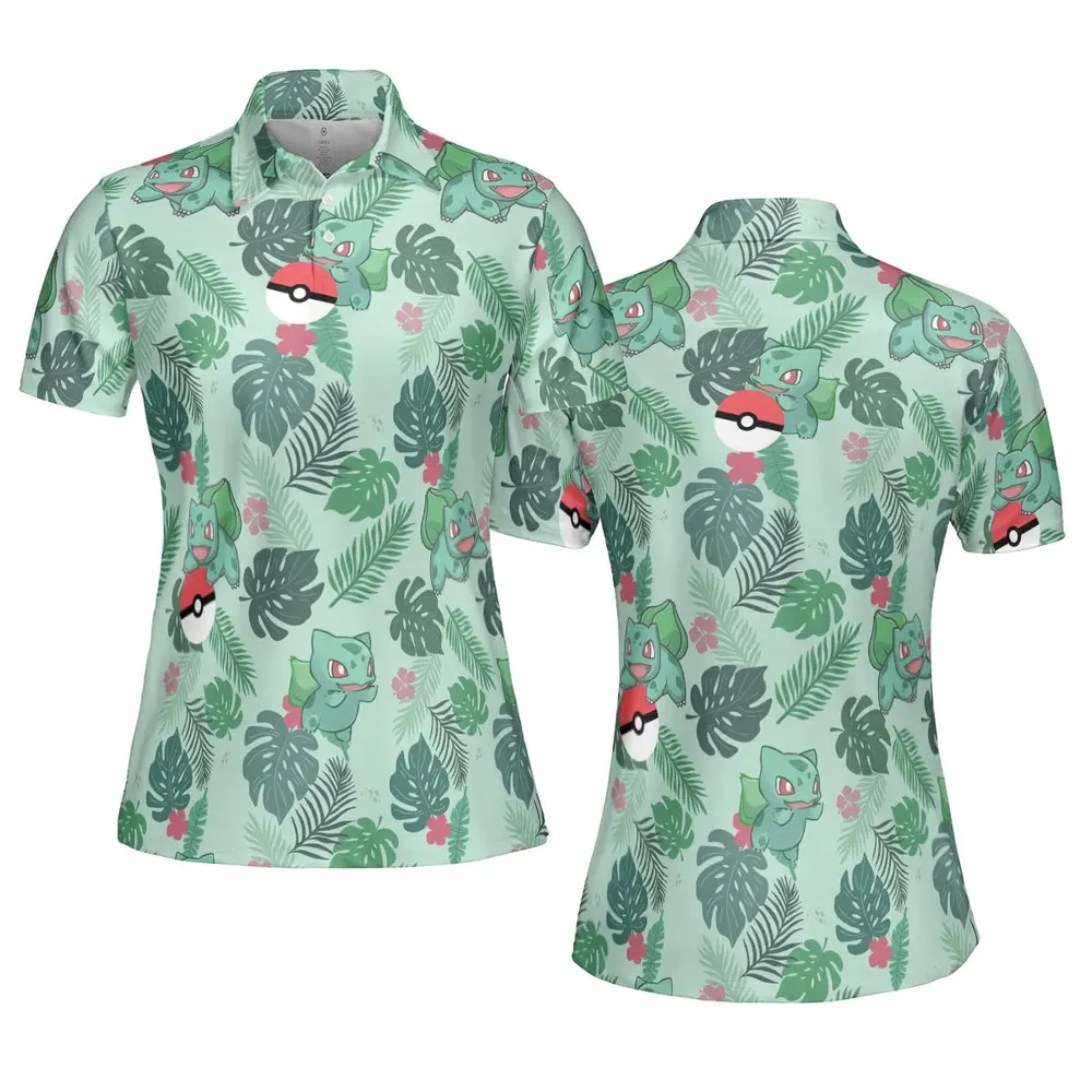 Bulbasaur Pokemon Pattern AOP Men/Women Polo Shirt - 5