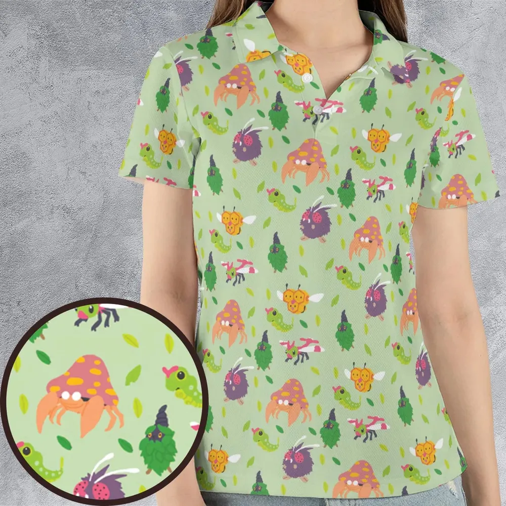 Bug Type Pokemon Pattern AOP Men/Women Polo Shirt - 4