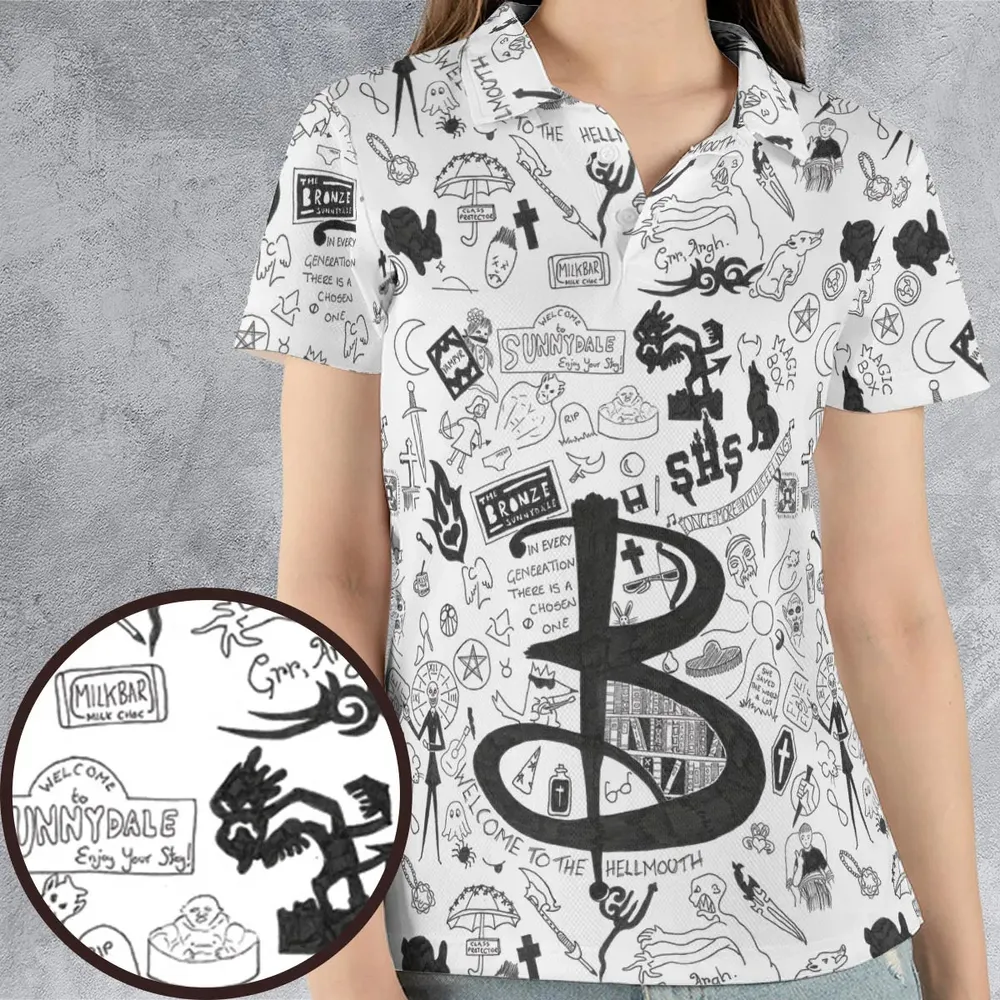 Buffy The Vampire Slayer Pattern AOP Men/Women Polo Shirt - 4