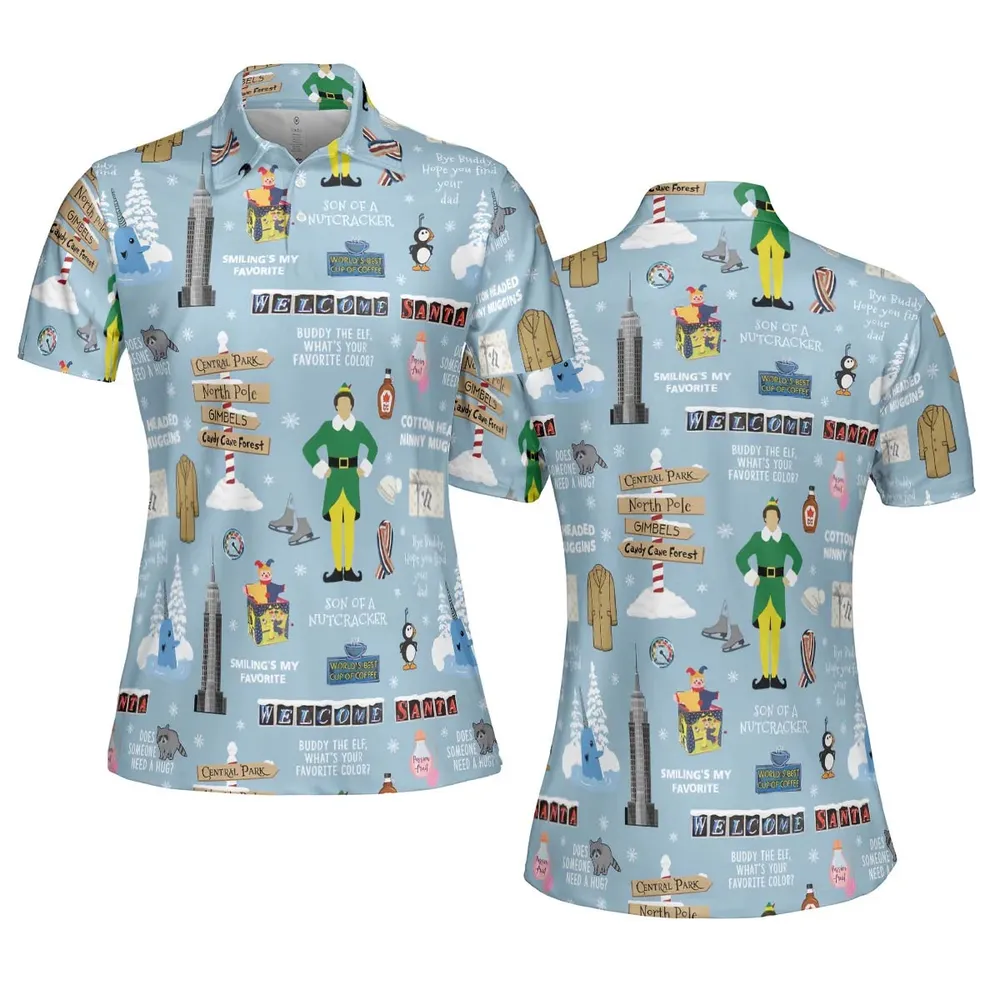 Buddy the ELF Quotes Christmas AOP Men/Women Polo Shirt - 5