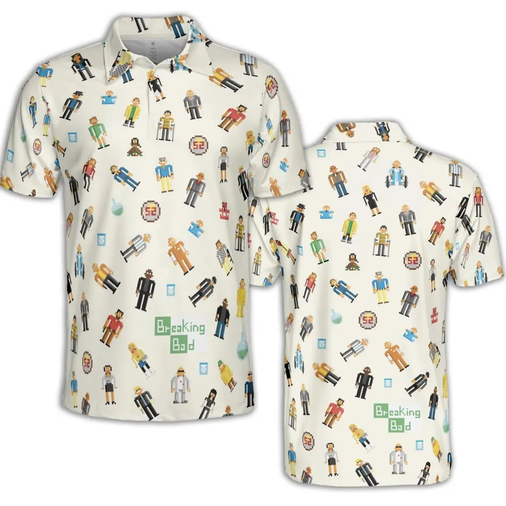 Breaking Bad in Pixels Pattern AOP Men/Women Polo Shirt - 2