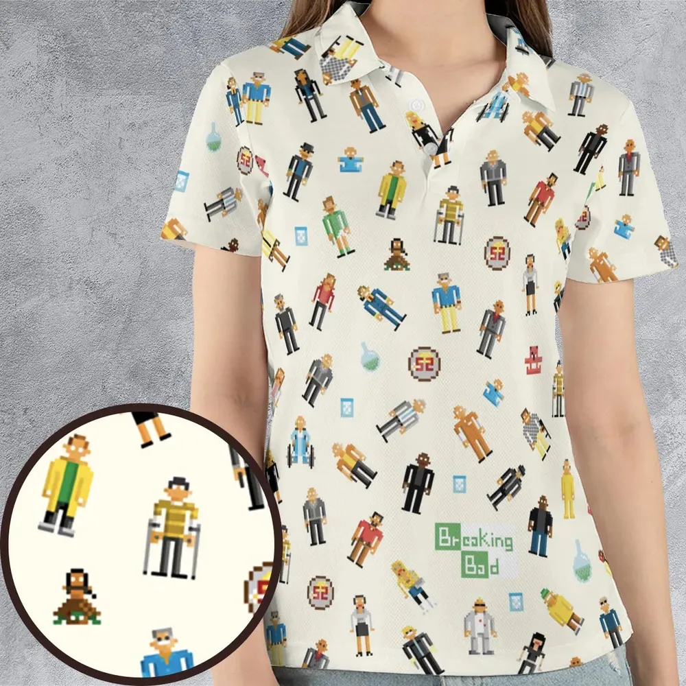 Breaking Bad in Pixels Pattern AOP Men/Women Polo Shirt - 4