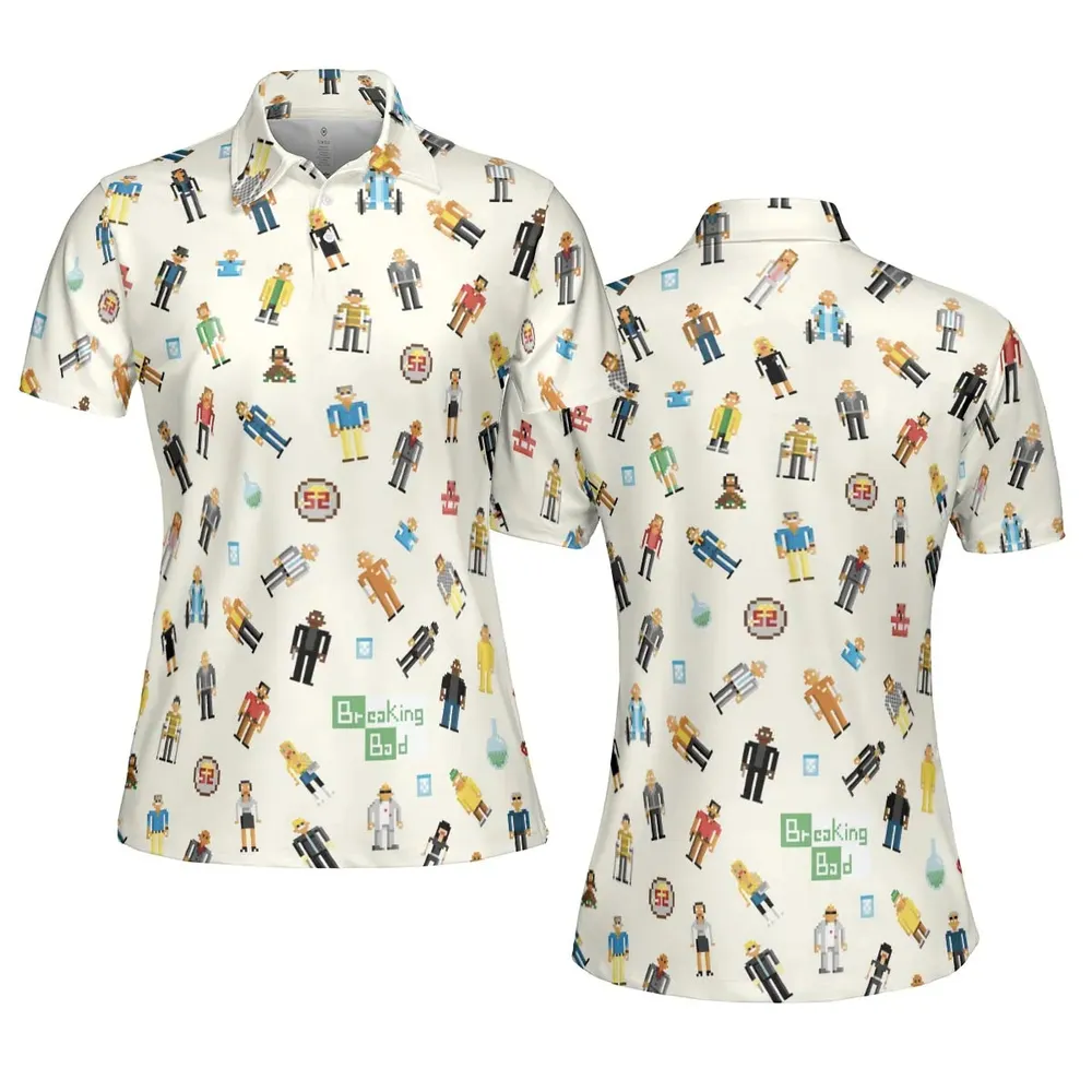 Breaking Bad in Pixels Pattern AOP Men/Women Polo Shirt - 5