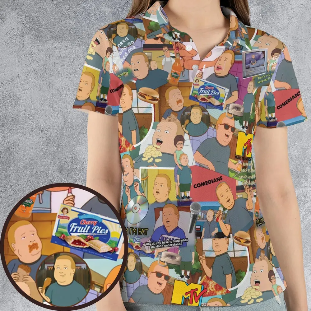 Bobby Face King Of The Hill AOP Men/Women Polo Shirt - 4