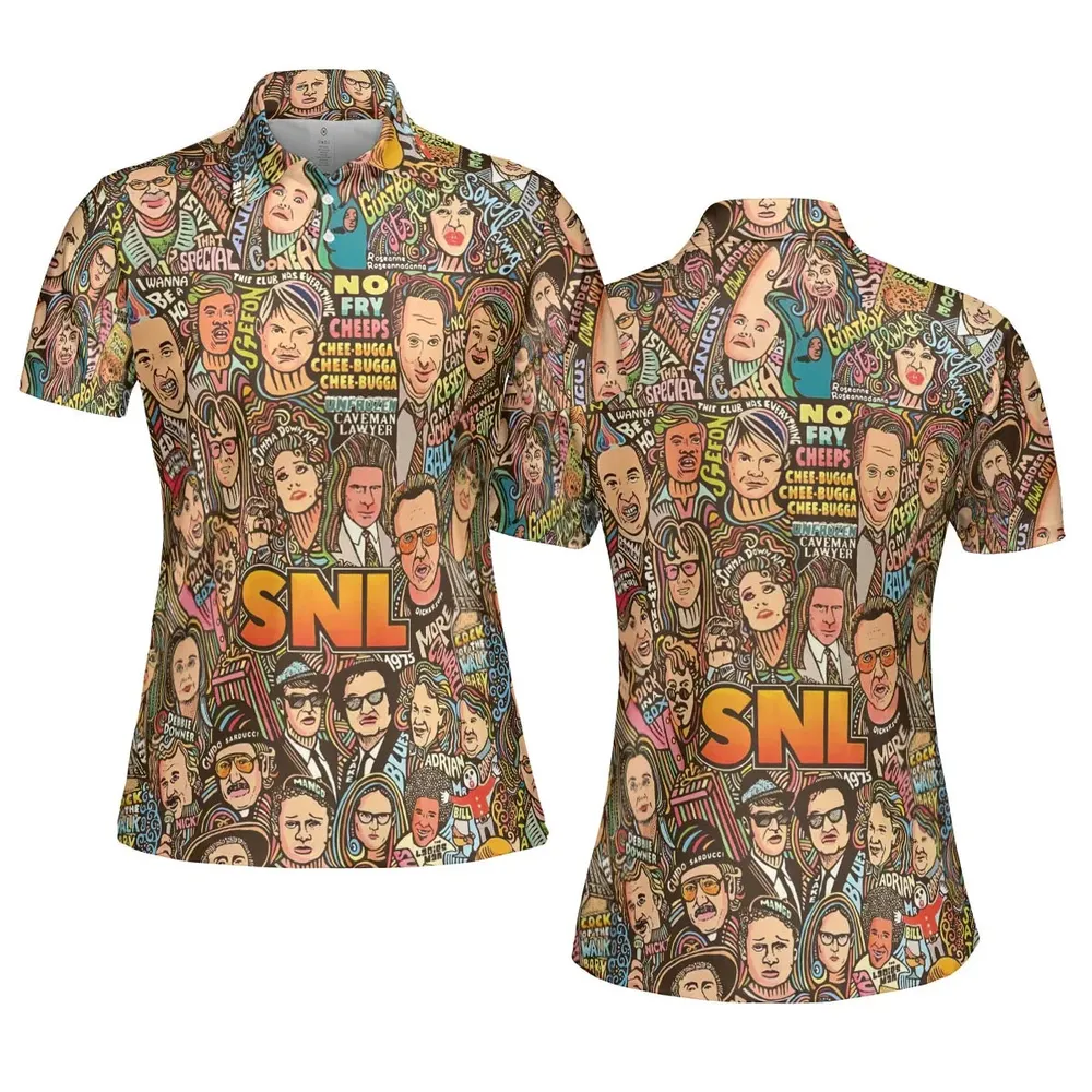 Blues Brothers Waynes World Coneheads SNL Characters AOP Men/Women Polo Shirt - 5
