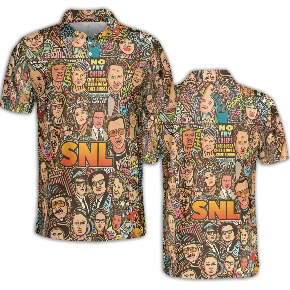 Blues Brothers Waynes World Coneheads SNL Characters AOP Men/Women Polo Shirt - 2