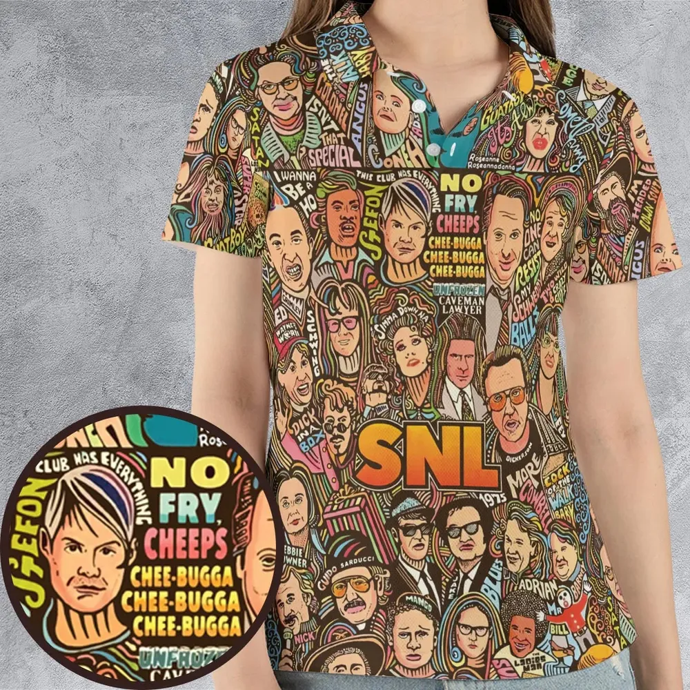 Blues Brothers Waynes World Coneheads SNL Characters AOP Men/Women Polo Shirt - 4