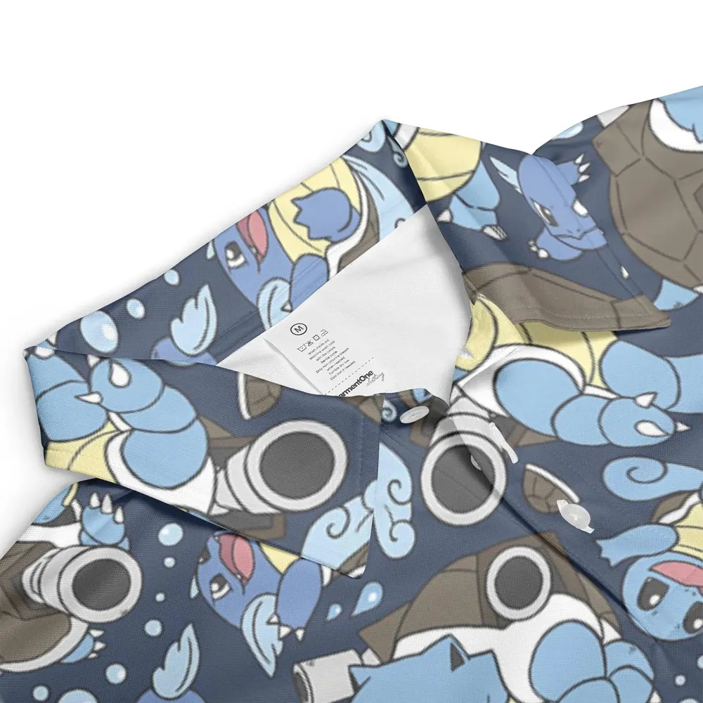 Blastoise Wartortle Squirtle Pokemon Pattern AOP Men/Women Polo Shirt - 3