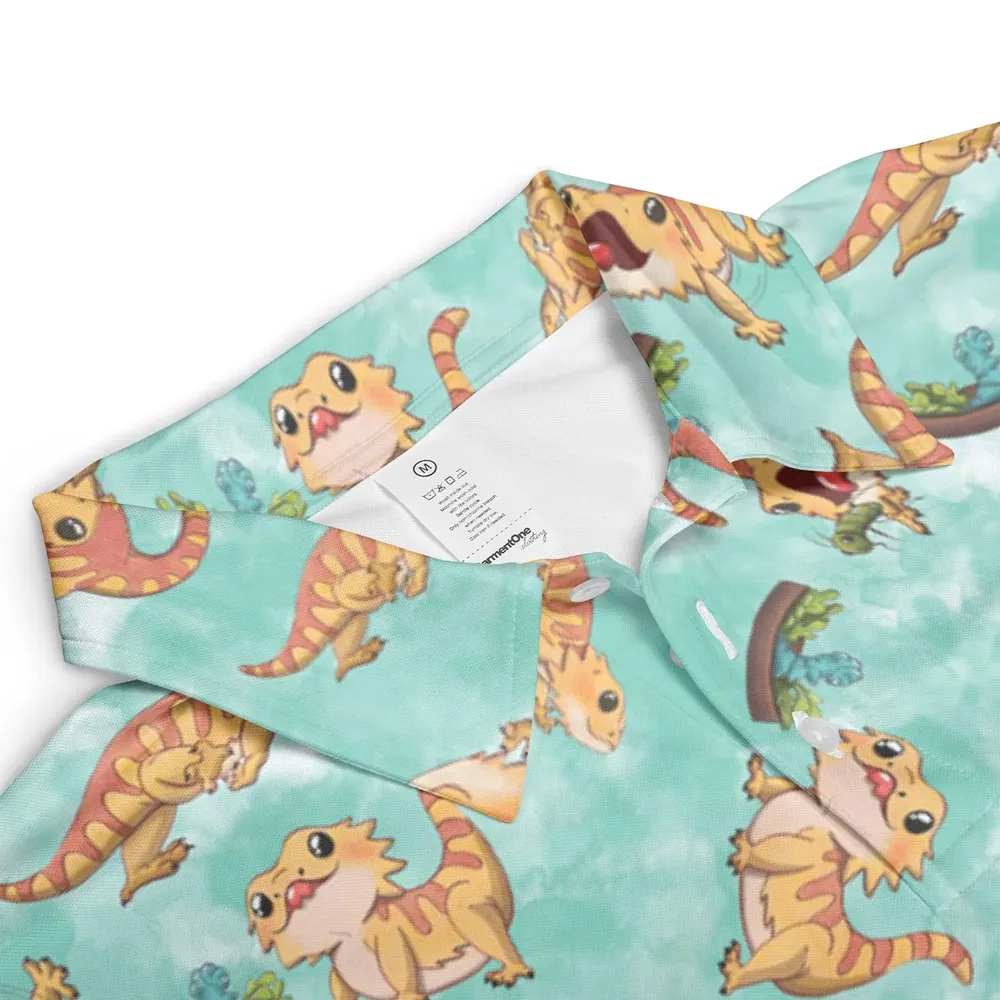 Bearded Dragon Pattern AOP Men/Women Polo Shirt - 3