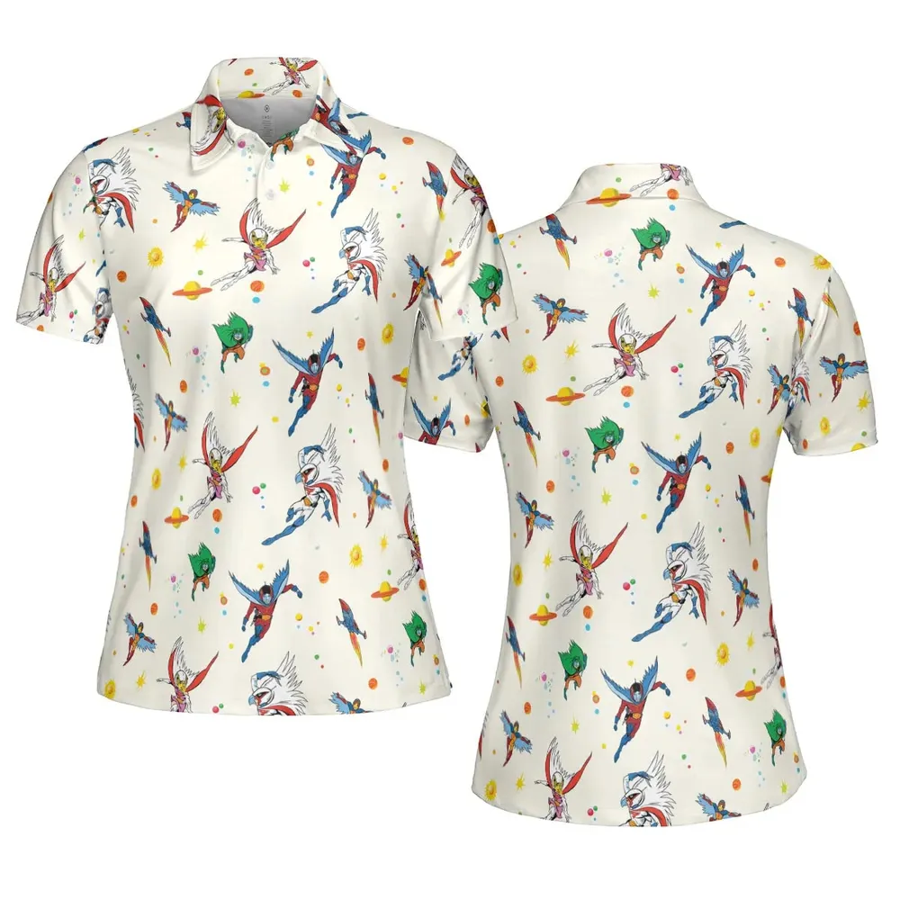 Battle of the Planets Pattern AOP Men/Women Polo Shirt - 5