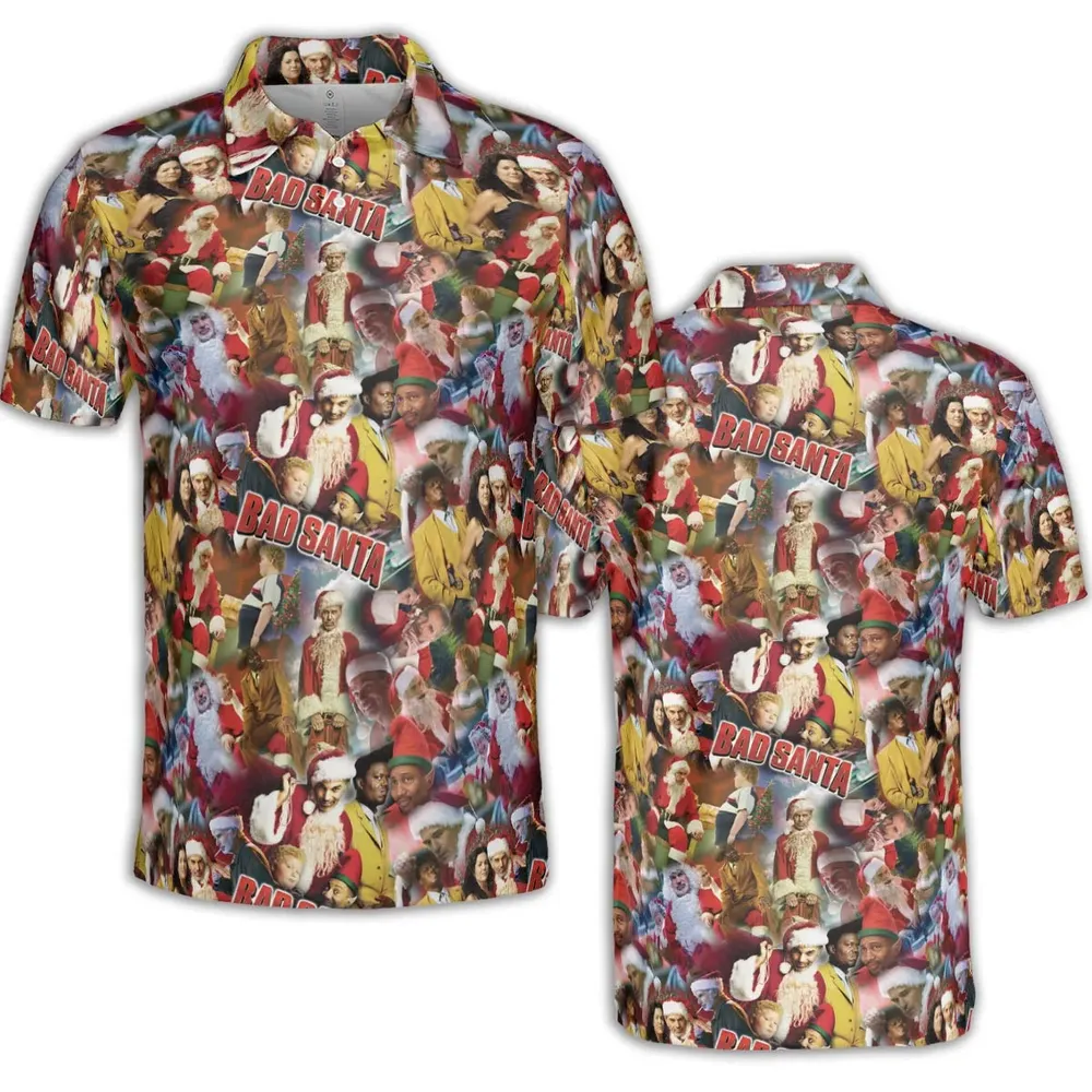 Bad Santa Pattern AOP Men/Women Polo Shirt - 2