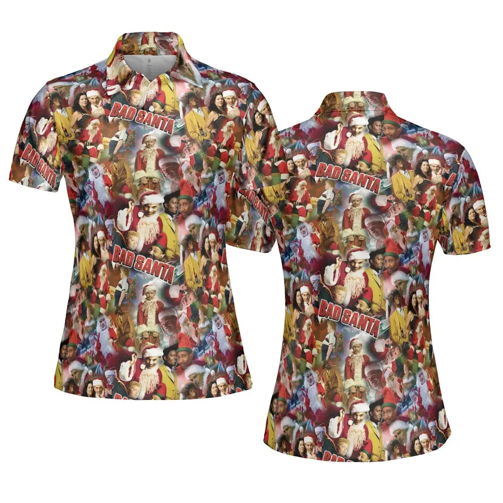 Bad Santa Pattern AOP Men/Women Polo Shirt - 5