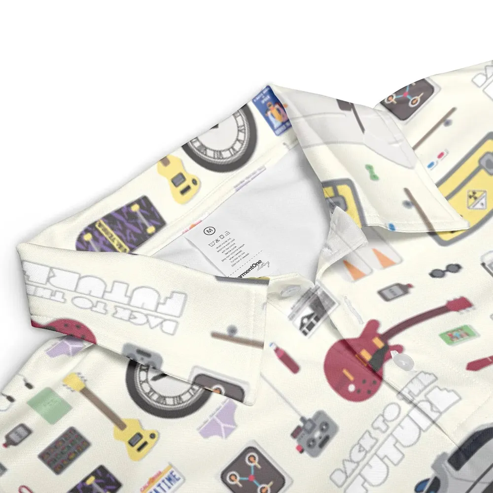 Back to the Future Pattern AOP Men/Women Polo Shirt - 3