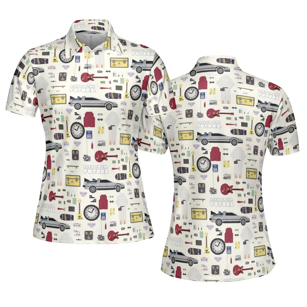 Back to the Future Pattern AOP Men/Women Polo Shirt - 5