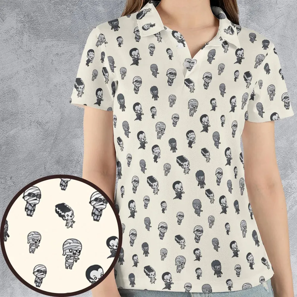 Baby Monsters Pattern AOP Men/Women Polo Shirt - 4