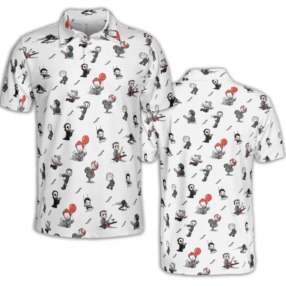 Baby Horror Characters Pattern AOP Men/Women Polo Shirt - 2