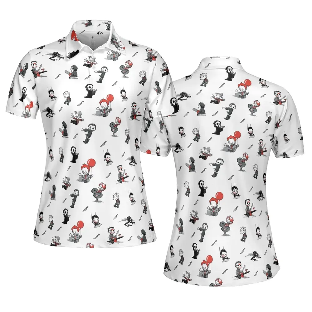 Baby Horror Characters Pattern AOP Men/Women Polo Shirt - 5