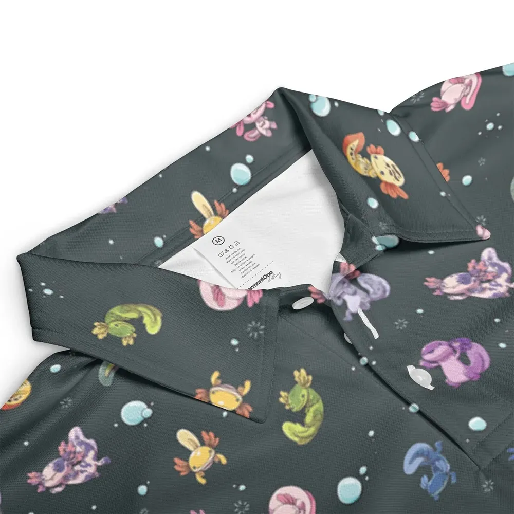 Axolotls Of The World Pattern AOP Men/Women Polo Shirt - 3