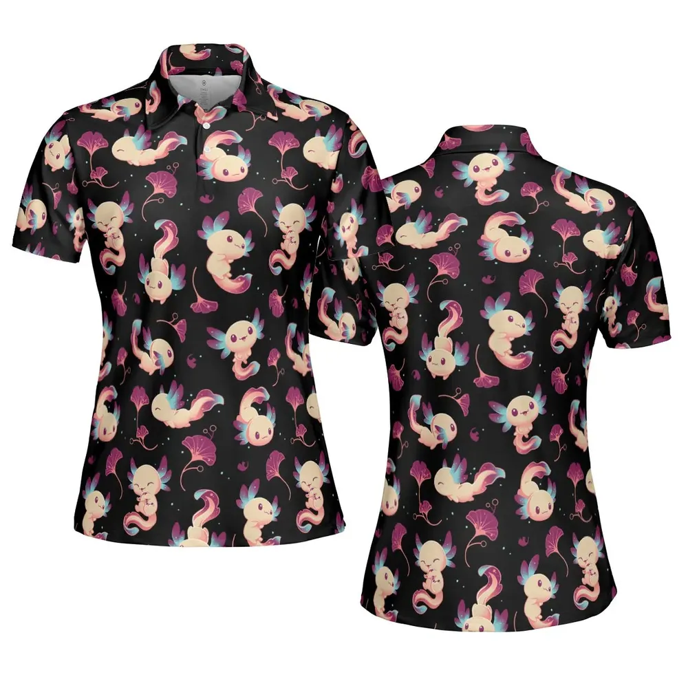 Axolotl Wonders Cute Salamanders Pattern AOP Men/Women Polo Shirt - 5