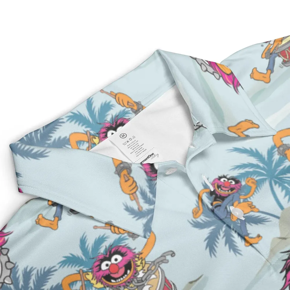 Animal The Muppet Show Drum Tropical AOP Men/Women Polo Shirt - 3